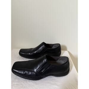 CLARKS Mens Size 11M Black Slip On Leather Comfort Loafers Shoes Dress Casual